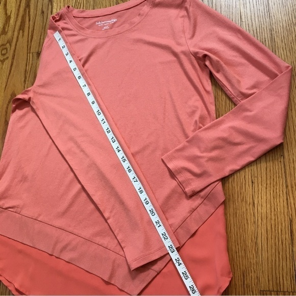 Soft Surroundings Orange Soda Mayfair Asymmetric Tunic Relaxed Fit Top - Picture 11 of 15